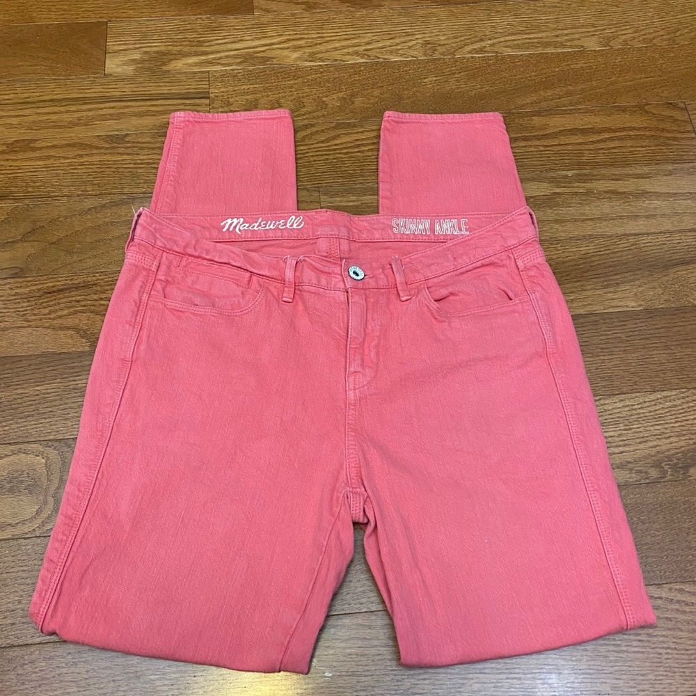 Madewell Pink Skinny Ankle Jeans